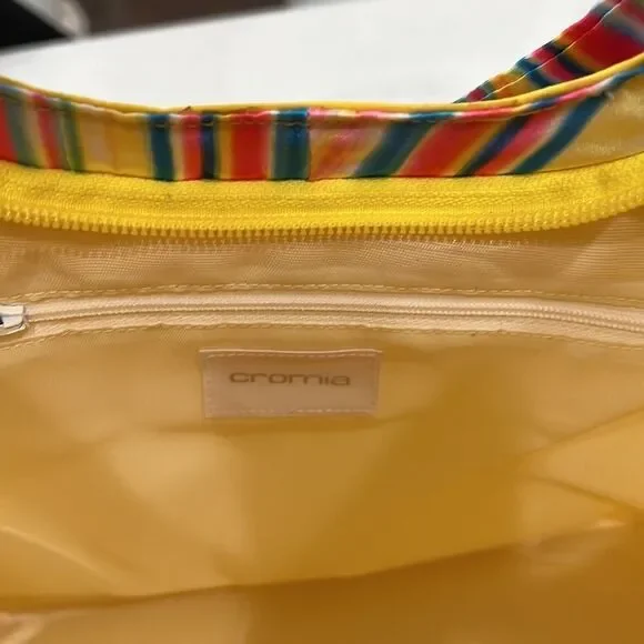 NWT Novelty Yellow Bag with colorful scarf detail New - Picture 5 of 7